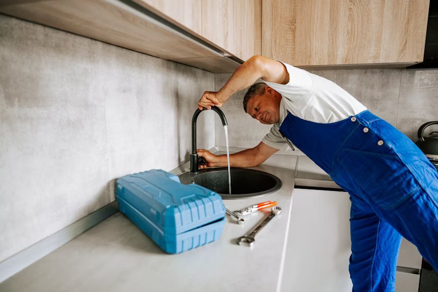 plumber cleaning a drain
