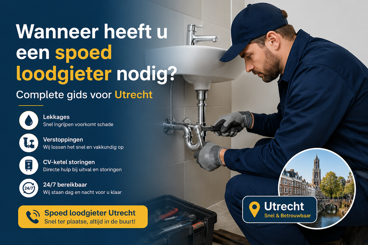 Spoed loodgieter Utrecht helpt bij noodgeval